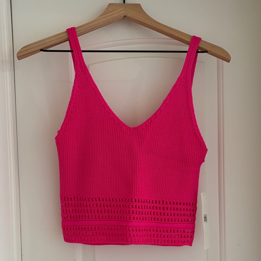 Aqua Fuchsia Knit Tank Top